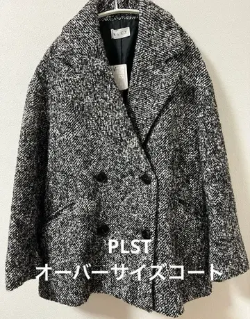 플라스테 트위드 하프 코트 오버사이즈