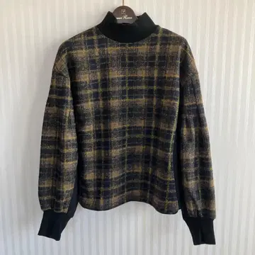 PUPU LA 니트 트위드 체크 풀오버 38