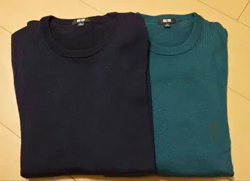 [새상품] 유니클로 울 100% 스웨터 네이비, 다크 그린 M 2장