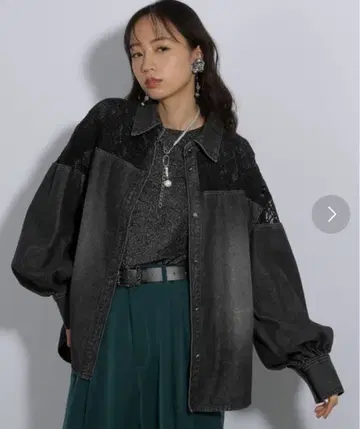 하레 레이스 도킹 데님 셔츠 HARE