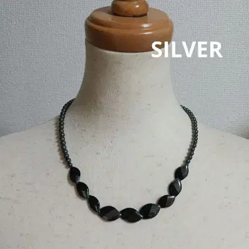 블랙 x 그레이 컬러 SILVER 목걸이