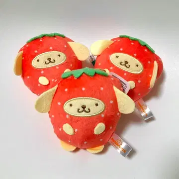 [ 새상품 ] 후르츠 기모노 마스코트 딸기 폼폼푸딩 3개 Sanrio