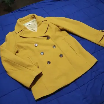 IENA 머스타드 더블 브레스트 피 코트