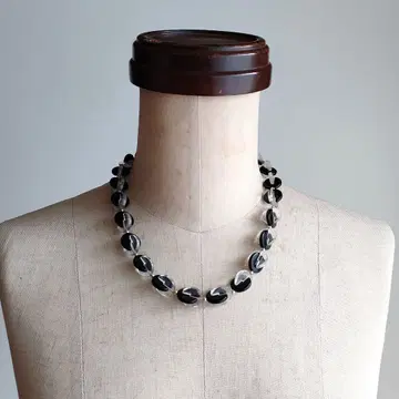 목걸이 플라스틱제 빈티지 빈티지 레트로 투명 블랙