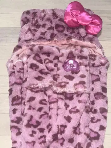 헬로키티 레오파드 무늬 플리스 머리띠