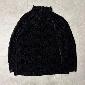 자카드 벨로아 느낌 하이넥 풀오버 레트로 빈티지