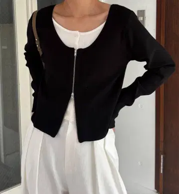 capricieux le'mage W 지퍼 레이어드 니트