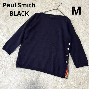 폴 스미스 블랙 사이드 버튼 디자인 니트 네이비