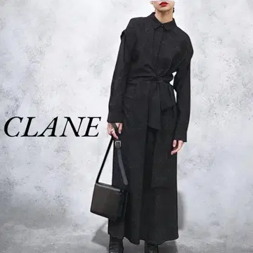 [ CLANE ] 클라네 페이즐리 무늬 셔츠 원피스 네이비 새상품급입니다