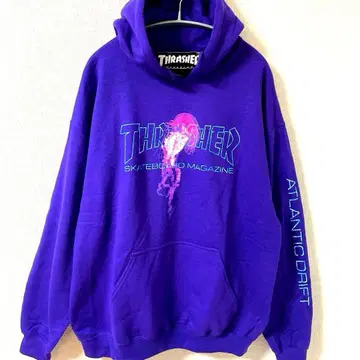 새상품 트레셔 후드티 해파리 로고 풀오버 속기모 스케이트보드 L