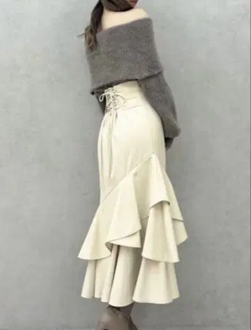 dazzlin 백 레이스업 아지메 머메이드 스커트 택 포함