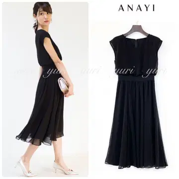 [ 1042 ] 아나이 쉬폰 플레어 원피스 블랙 36