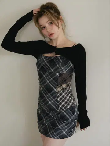 andmary Aine 세트 미니 드레스 그레이