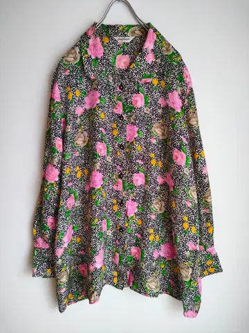 실크 패턴 셔츠 꽃무늬 이탈리아 원단 빈티지 모노톤