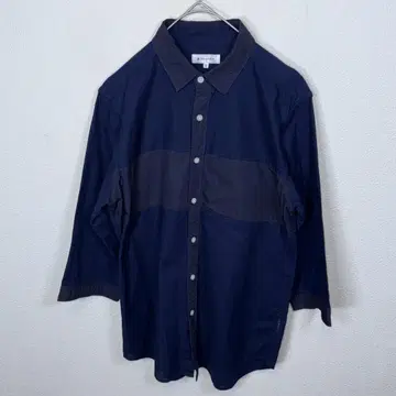 새상품급 THE SHOP TK 네이비 2톤 버튼업 셔츠 M