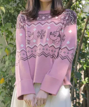 Areeam 미키&미니 자카드 니트 풀오버