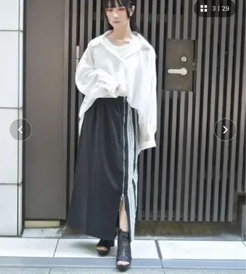 새상품 axes femme 레이스 라인 지퍼 타이트 스커트