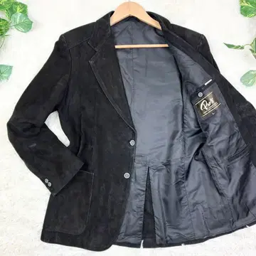 새상품급 빈티지 램 가죽 양가죽 스웨이드 테일러드 자켓 L 블랙