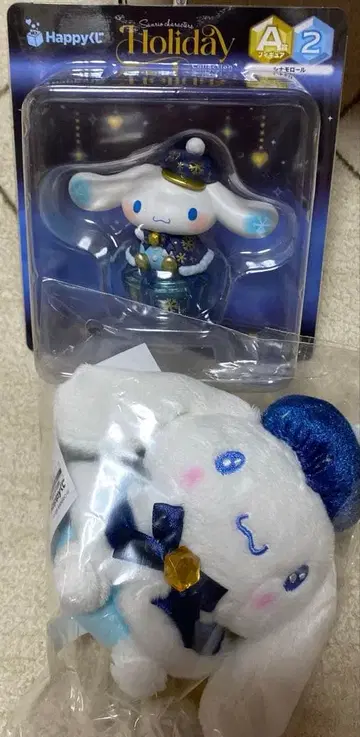 해피 복권 산리오 시나몬 롤 피규어 봉제 인형 참 2종