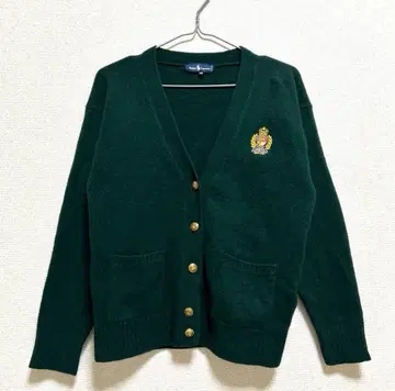 랄프 로렌 가디건 그린 골드 버튼 90's 엠블럼 M