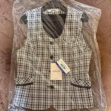 ALPHA PIER 체크 무늬 베스트 사이즈 9