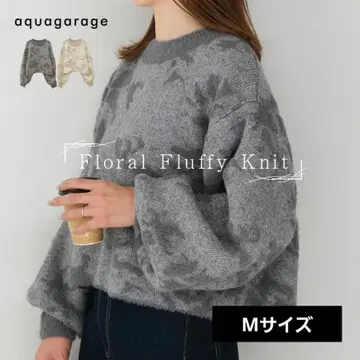 aquagarage 페더얀 꽃 패턴 숏 기장 니트