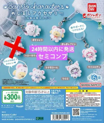 산리오 캐릭터즈 메지루시 액세서리 후와후와 스노우 세미 컴플리트