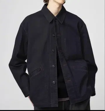 [미사용 새상품] UNIQLO U 오버 사이즈 컬러 데님 자켓 블랙 M