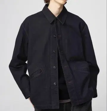 [미사용 새상품] UNIQLO U 오버 사이즈 컬러 데님 자켓 블랙 M