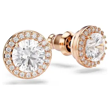 새상품 스와로브스키 스터드 귀걸이 양쪽 귀용 로즈 골드