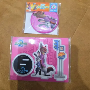 주토피아2 happy 복권 아크릴 스탠드 블록 캔 거울 닉