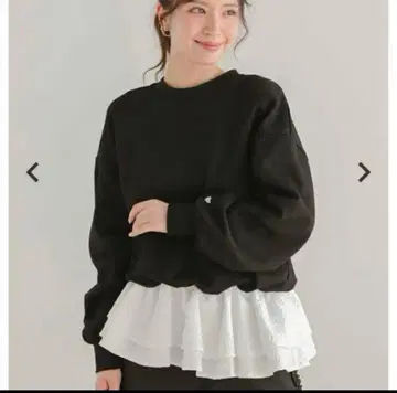 fitmore 밑단 프릴 자카드 도킹 맨투맨