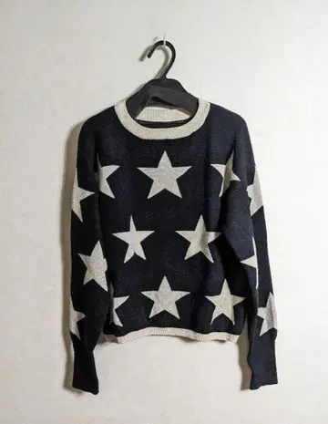 여성용 별 패턴 니트 스웨터 M 사이즈
