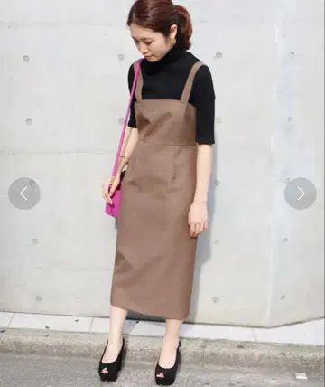 IENA 체크 뷔스티에 원피스