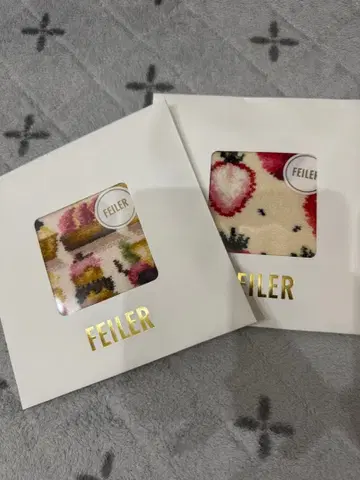 FEILER 페이러 딸기 스위츠 패턴 손수건 2장 세트