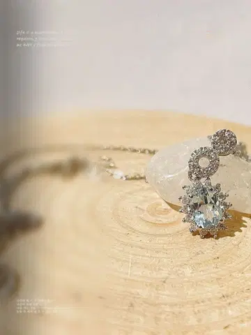 천연 토파즈 S925 실버 목걸이