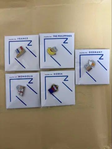 토요코인 핀 배지 세트 (프랑스, 필리핀, 몽골, 한국, 독일)