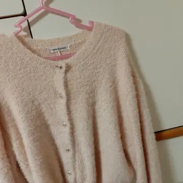 nature couture 복슬복슬 핑크 가디건