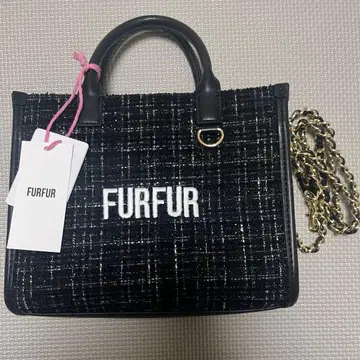 fur fur 트위드 로고 백