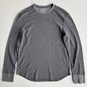 GAP 갭 보더 서멀 긴팔 티셔츠 그레이 L