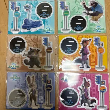 주토피아 아크릴 스탠드 6개 세트