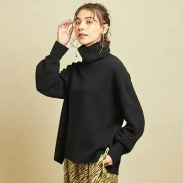 뷰티앤유스 울 캐시미어 루즈 터틀넥 니트 풀오버