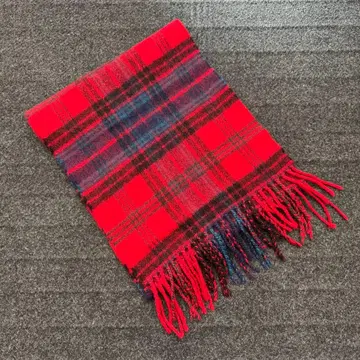 LOCHCARRON 빨간색 체크 무늬 머플러