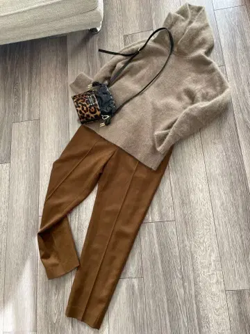 로페 마드모아젤 테이퍼드 팬츠 브라운 34