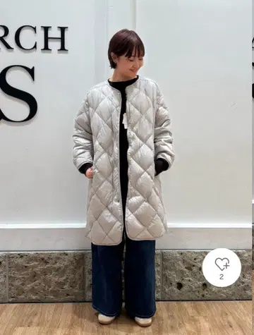 DOORS 라이트 다운 퀼트 롱 코트