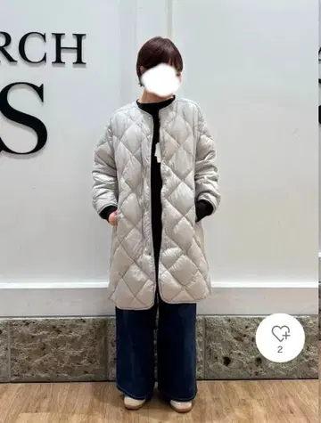 DOORS 라이트 다운 퀼트 롱 코트