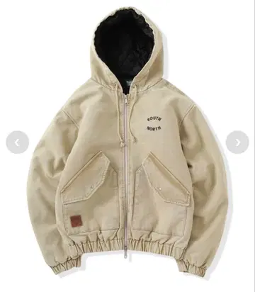 That's life 로고 덕 후드 자켓 M 베이지