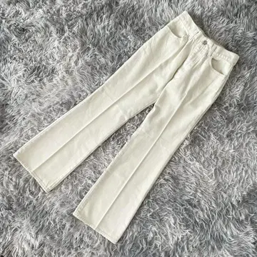 [ URBAN RESEARCH ] 플레어 팬츠 센터 프레스 캐주얼 화이트