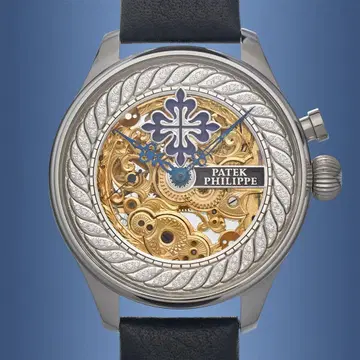 앤티크 회중시계 무브먼트 사용 스켈레톤 디자인 남성용 손목시계