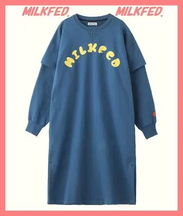 밀크페도 컨디션 최상 완판 레이어드 스타일 체리 로고 맨투맨 롱 원피스